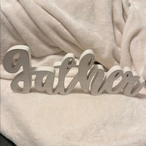 White Wooden 'Gather' Decorative Sign